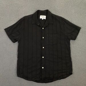 Corridor New York Shirt Mens Mens Large Black Knit Breathable Light Weight